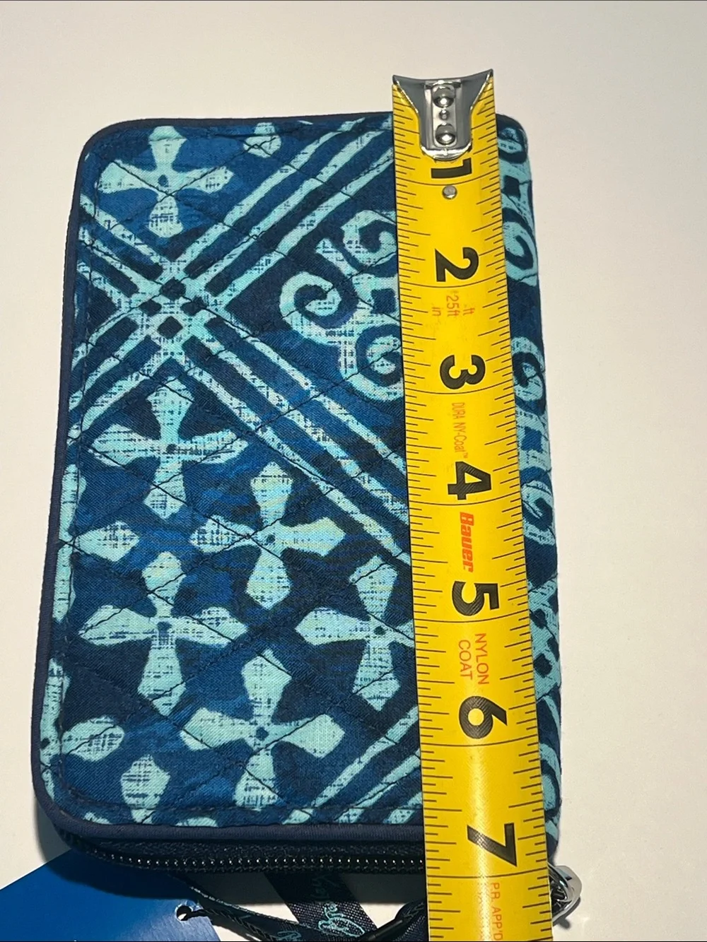Vera Bradley Teal and Navy Patterned Zip Wallet